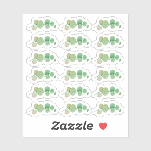 Sticker Aquarelle de verdure botanique Eucalyptus feuille (Feuille)