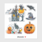 Sticker Aquarelle dessinée à la main sur le thème d'Hallow (Feuille)