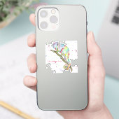 Sticker Aquarelle drôle caméléon (Téléphone)