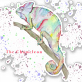 Sticker Aquarelle drôle caméléon (Devant)