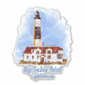 Sticker Aquarelle du phare de Big Sable Point - Michigan (Devant)