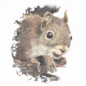 Sticker Aquarelle Écureuil Animal Nature Art (Devant)