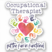 Sticker Aquarelle ergothérapeute Le plaisir (Devant)