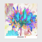 Sticker Aquarelle étonnante Rainbow Cactus Dahlia (Feuille)
