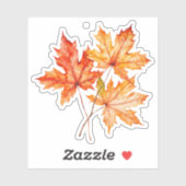 Sticker Aquarelle Feuilles de l'érable (Feuille)