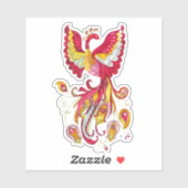Sticker Aquarelle Firebird ou Phoenix Imaginaire Créature (Feuille)