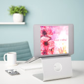 Sticker Aquarelle Fleurie vive (Ordinateur portable sur le bureau)