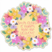 Sticker Aquarelle Fleurs couronne Citation Inspirationnell (Devant)