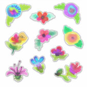 Sticker Aquarelle Fleurs Style Boho (Devant)