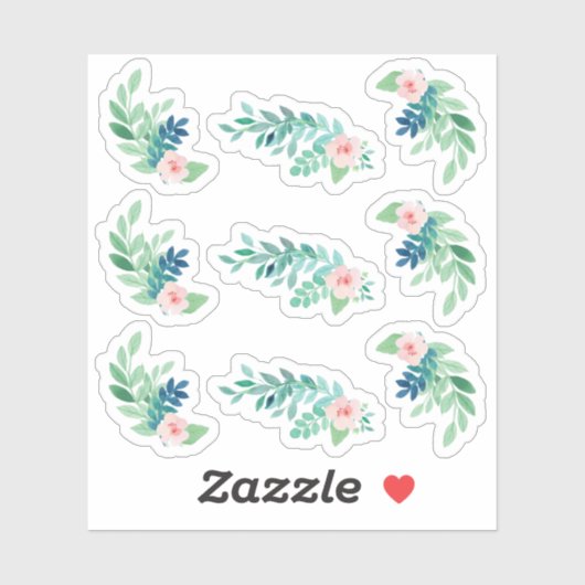 Sticker Aquarelle Floral Pansy Feuille de planification bo (Feuille)