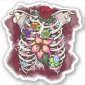Sticker Aquarelle Florale Ribcage (Devant)