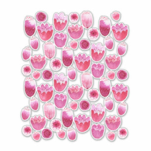 Sticker Aquarelle florale rose