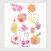 Sticker Aquarelle Fruit délicieux (Feuille)
