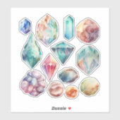 Sticker Aquarelle Gemstones Vinyl (Feuille)
