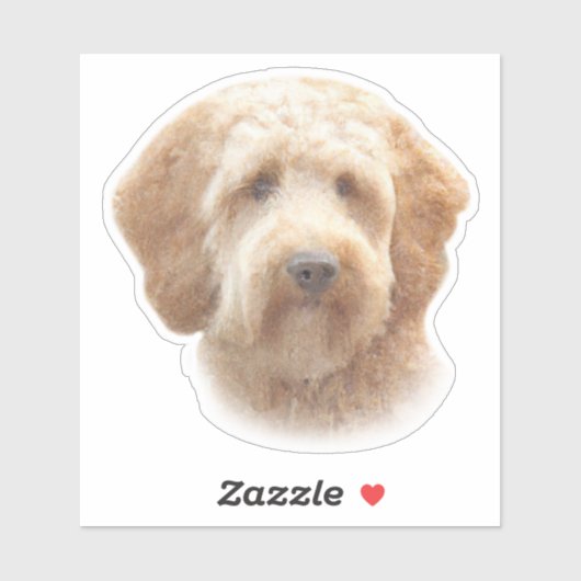 Sticker Aquarelle Goldendoodle (Feuille)