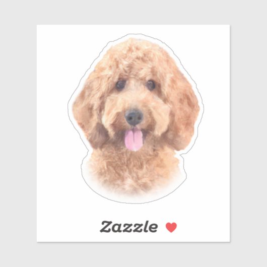 Sticker Aquarelle Goldendoodle (Feuille)