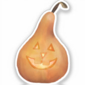 Sticker Aquarelle Gourde Halloween (Recto)