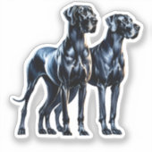 Sticker Aquarelle Great Danes (Recto)