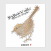 Sticker Aquarelle H. ruficapilla Fiji Bush Paruline (Feuille)
