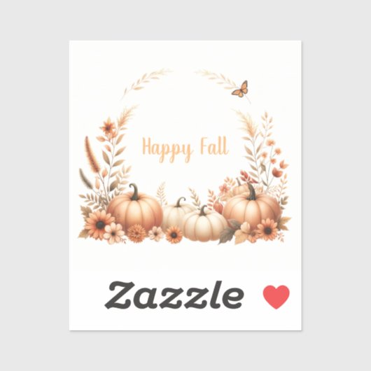Sticker Aquarelle Happy Fall (Feuille)