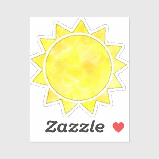 Sticker Aquarelle jaune (Feuille)