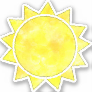 Sticker Aquarelle jaune