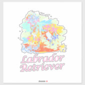 Sticker Aquarelle Labrador Retriever (Feuille)