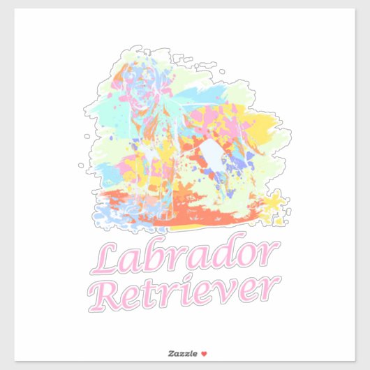 Sticker Aquarelle Labrador Retriever (Feuille)