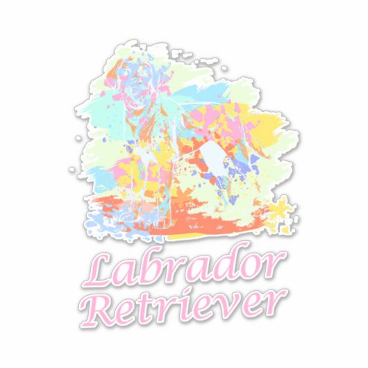 Sticker Aquarelle Labrador Retriever (Devant)