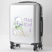 Sticker Aquarelle Lavender Lapin de Pâques Blanc ou clair (Sur valise)