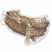 Sticker Aquarelle Léopard Chat (Devant)