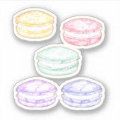 Sticker Aquarelle Macarons français (Devant)
