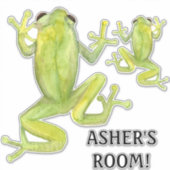 Sticker Aquarelle mignonne Petits garçons Salle Arbre Nom (Devant)