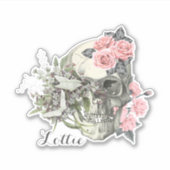 Sticker Aquarelle moderne Floral Halloween Script (Devant)