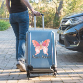 Sticker Aquarelle moderne papillon rose orange (Valise Insitu)