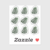 Sticker Aquarelle Monstera Feutre Jeu d'autocollants de ve (Feuille)
