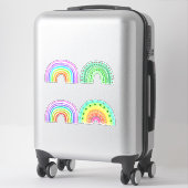 Sticker Aquarelle murale multicolore et verte (Sur valise)