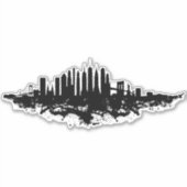 Sticker Aquarelle New York Skyline noir et blanc (Devant)