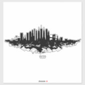 Sticker Aquarelle New York Skyline noir et blanc (Feuille)