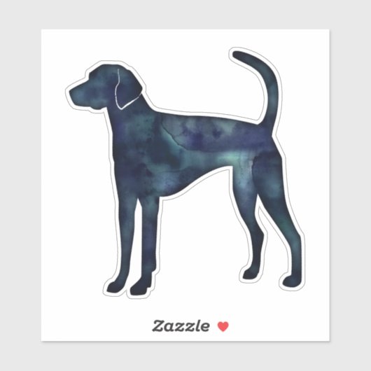 Sticker Aquarelle noire américaine Silhouette (Feuille)