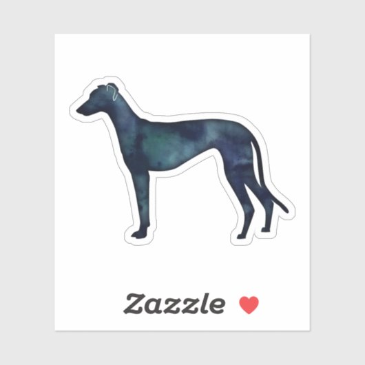 Sticker Aquarelle noire de chien gris Silhouette (Feuille)