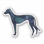 Sticker Aquarelle noire de chien gris Silhouette (Devant)