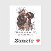 Sticker Aquarelle Noire Maman et fille (3) (Feuille)