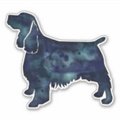 Sticker Aquarelle noire Springer Spaniel Silhouette (Devant)