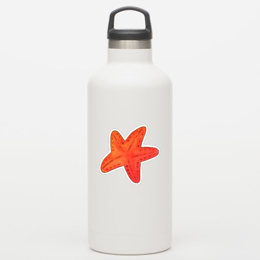 Sticker Aquarelle orange marine Créature de l'étoile (Gourde)