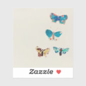 Sticker Aquarelle papillons bleus vintages. Odilon Redon (Feuille)