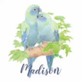Sticker Aquarelle Parrot mou Oiseau Couple Art (Devant)
