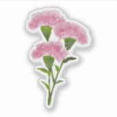 Sticker Aquarelle Peinte à la main Art de l'oeillet rose (Devant)