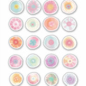 Sticker Aquarelle Peinte Circle Fleur Abstraite (Devant)