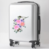 Sticker Aquarelle Peinte rose et violet Fleurs (Sur valise)